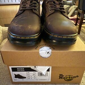 Dr. Martens REEDER CRAZY HORSE LEATHER UTILITY SHOES (Women size 7)